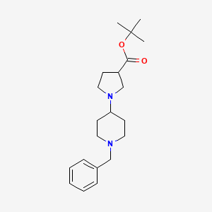 molecular formula C21H32N2O2 B1398586 Tert-butyl 1-(1-benzylpiperidin-4-YL)pyrrolidine-3-carboxylate CAS No. 1053656-24-8