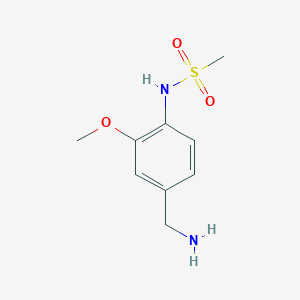 molecular formula C9H14N2O3S B13985970 Methanesulfonamide, N-[4-(aminomethyl)-2-methoxyphenyl]- CAS No. 401573-40-8