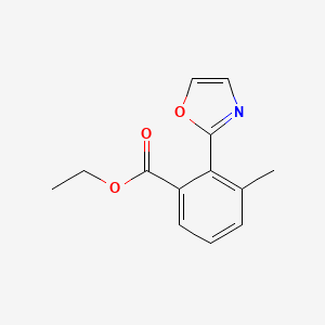molecular formula C13H13NO3 B13985997 Ethyl 3-methyl-2-(oxazol-2-yl)benzoate 
