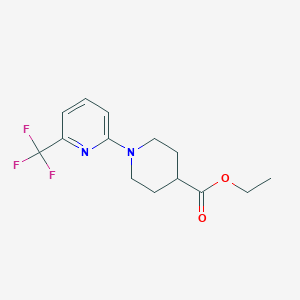 molecular formula C14H17F3N2O2 B1398601 Ethyl 1-[6-(trifluoromethyl)pyridin-2-yl]piperidine-4-carboxylate CAS No. 1089330-56-2