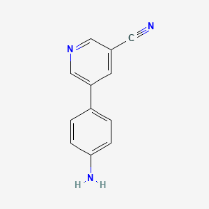 molecular formula C12H9N3 B13986011 5-(4-Aminophenyl)nicotinonitrile 