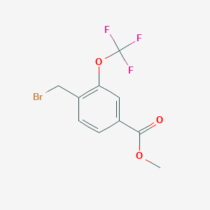 molecular formula C10H8BrF3O3 B13986033 Methyl 4-(bromomethyl)-3-(trifluoromethoxy)benzoate 