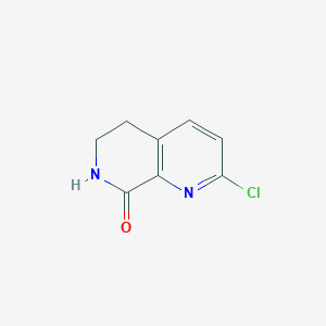 molecular formula C8H7ClN2O B13986036 2-Chloro-6,7-dihydro-1,7-naphthyridin-8(5H)-one 