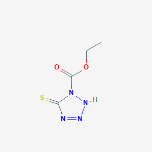 molecular formula C4H6N4O2S B1398604 5-Mercapto-tetrazole-1-carboxylic acid ethyl ester CAS No. 1160995-21-0