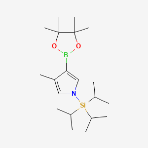 molecular formula C20H38BNO2Si B13986051 3-Methyl-4-(4,4,5,5-tetramethyl-1,3,2-dioxaborolan-2-YL)-1-(triisopropylsilyl)-pyrrole 