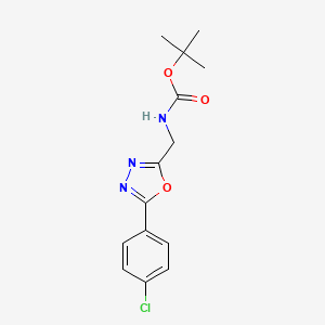 molecular formula C14H16ClN3O3 B1398609 2-Tert-butyloxycarbonylaminomethyl-5-(4-chlorophenyl)-[1,3,4]oxadiazole CAS No. 1030011-81-4