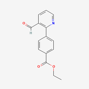 molecular formula C15H13NO3 B1398611 ethyl 4-(3-formylpyridin-2-yl)benzoate CAS No. 1089330-62-0