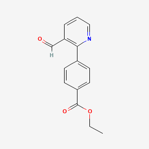 molecular formula C15H13NO3 B1398611 Ethyl 4-(3-formyl-2-pyridyl)benzoate CAS No. 1089330-62-0