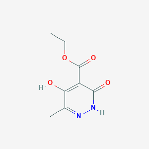 molecular formula C8H10N2O4 B13986114 Ethyl 5-hydroxy-6-methyl-3-oxo-2,3-dihydropyridazine-4-carboxylate 