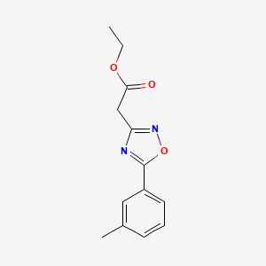 molecular formula C13H14N2O3 B1398613 (5-M-Tolyl-[1,2,4]oxadiazol-3-YL)-acetic acid ethyl ester CAS No. 1192974-61-0