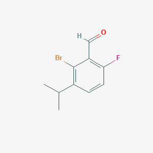 molecular formula C10H10BrFO B13986215 2-Bromo-6-fluoro-3-isopropylbenzaldehyde 