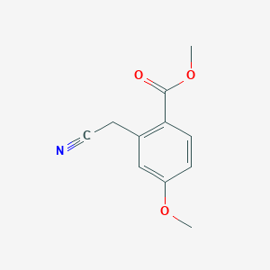 molecular formula C11H11NO3 B13986231 Methyl 2-(cyanomethyl)-4-methoxybenzoate 