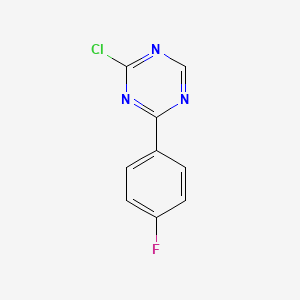molecular formula C9H5ClFN3 B1398624 2-Chloro-4-(4-fluorophenyl)-1,3,5-triazine CAS No. 1053658-58-4