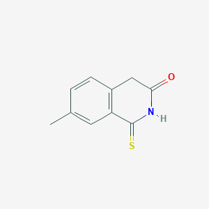molecular formula C10H9NOS B13986251 7-methyl-1-sulfanylidene-4H-isoquinolin-3-one CAS No. 90923-89-0