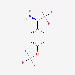 molecular formula C9H7F6NO B13986320 (S)-2,2,2-trifluoro-1-(4-(trifluoromethoxy)phenyl)ethanamine 