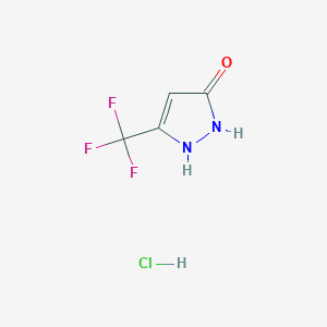 molecular formula C4H4ClF3N2O B1398634 3-(trifluoromethyl)-1H-pyrazol-5-ol hydrochloride CAS No. 866496-24-4