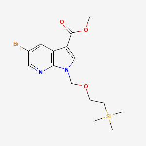 molecular formula C15H21BrN2O3Si B13986340 Methyl 5-bromo-1-((2-(trimethylsilyl)ethoxy)methyl)-1H-pyrrolo[2,3-B]pyridine-3-carboxylate 