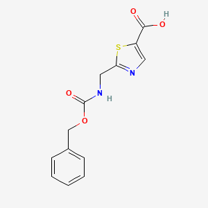 molecular formula C13H12N2O4S B1398641 2-((((苄氧羰基)氨基)甲基)噻唑-5-羧酸 CAS No. 1095823-37-2