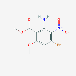 molecular formula C9H9BrN2O5 B13986412 Methyl 2-amino-4-bromo-6-(methyloxy)-3-nitrobenzoate 