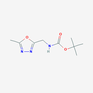 molecular formula C9H15N3O3 B1398645 Tert-butyl ((5-methyl-1,3,4-oxadiazol-2-yl)methyl)carbamate CAS No. 1053656-43-1