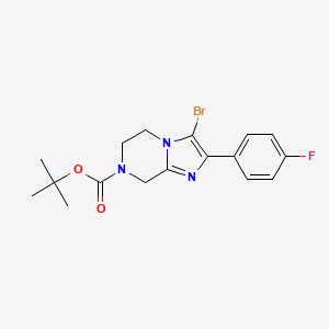 molecular formula C17H19BrFN3O2 B13986460 tert-butyl 3-bromo-2-(4-fluorophenyl)-5,6-dihydroimidazo[1,2-a]pyrazine-7(8H)-carboxylate 