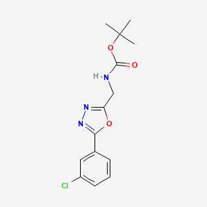 B1398648 2-Tert-butyloxycarbonylaminomethyl-5-(3-chlorophenyl)-[1,3,4]oxadiazole CAS No. 1053656-64-6