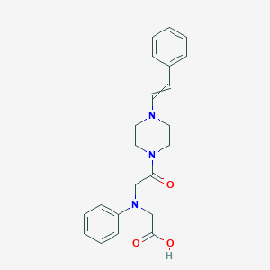 2-(N-[2-Oxo-2-[4-(2-phenylethenyl)piperazin-1-yl]ethyl]anilino)acetic acid