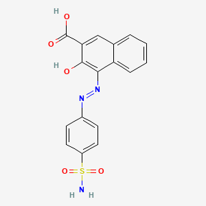 molecular formula C17H13N3O5S B13986549 4-((4-(Aminosulfonyl)phenyl)diazenyl)-3-hydroxy-2-naphthoic acid CAS No. 65624-36-4