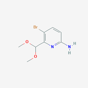 molecular formula C8H11BrN2O2 B13986581 5-Bromo-6-(dimethoxymethyl)-2-pyridinamine 