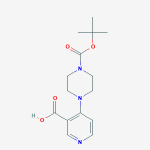 molecular formula C15H21N3O4 B1398659 1-Tert-butyloxycarbonyl 4-(3-carboxypyridin-4-YL)piperazine CAS No. 654663-41-9