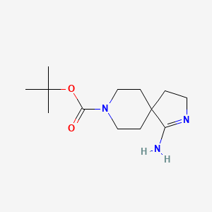 molecular formula C13H23N3O2 B13986606 tert-Butyl 1-amino-2,8-diazaspiro[4.5]dec-1-ene-8-carboxylate 