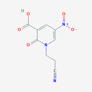molecular formula C9H7N3O5 B1398664 1-(2-Cyanoethyl)-5-nitro-2-oxo-1,2-dihydropyridine-3-carboxylic acid CAS No. 1053658-26-6