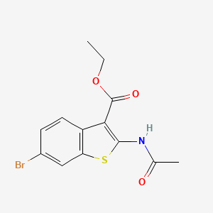 molecular formula C13H12BrNO3S B13986646 Ethyl 2-(acetylamino)-6-bromo-1-benzothiophene-3-carboxylate 