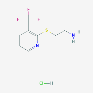 molecular formula C8H10ClF3N2S B1398666 2-(3-Trifluoromethyl-pyridin-2-ylsulfanyl)-ethylamine; hydrochloride CAS No. 1208081-53-1