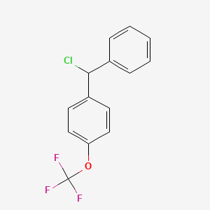 molecular formula C14H10ClF3O B13986670 1-[Chloro(phenyl)methyl]-4-(trifluoromethoxy)benzene CAS No. 502615-15-8