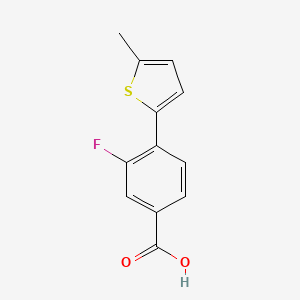 molecular formula C12H9FO2S B1398669 3-Fluoro-4-(5-methylthiophen-2-YL)benzoic acid CAS No. 1349847-02-4