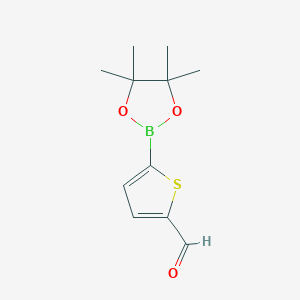 molecular formula C11H15BO3S B1398671 5-(4,4,5,5-Tetramethyl-1,3,2-dioxaborolan-2-yl)thiophene-2-carbaldehyde CAS No. 1040281-83-1