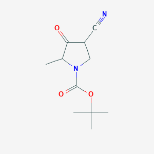 molecular formula C11H16N2O3 B13986719 Tert-butyl 4-cyano-2-methyl-3-oxopyrrolidine-1-carboxylate CAS No. 1196157-54-6