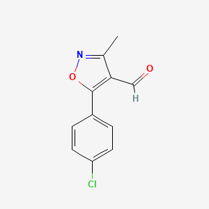 molecular formula C11H8ClNO2 B1398674 5-(4-Chlorophenyl)-3-methylisoxazole-4-carbaldehyde CAS No. 1208081-07-5