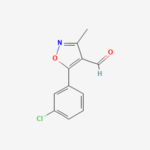 molecular formula C11H8ClNO2 B1398675 5-(3-Chloro-phenyl)-3-methyl-isoxazole-4-carbaldehyde CAS No. 1208081-72-4