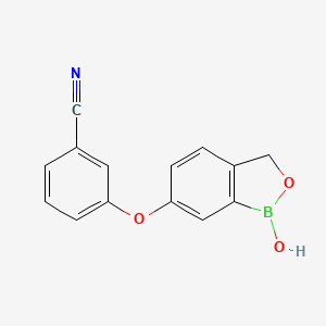 molecular formula C14H10BNO3 B13986762 3-((1-Hydroxy-1,3-dihydrobenzo[c][1,2]oxaborol-6-yl)oxy)benzonitrile 