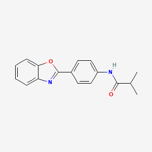 molecular formula C17H16N2O2 B13986789 N-[4-(1,3-benzoxazol-2-yl)phenyl]-2-methylpropanamide 