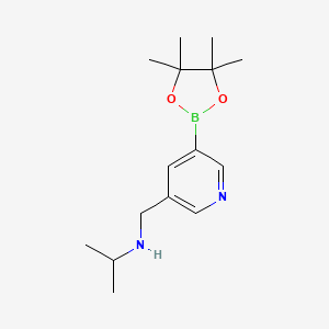 molecular formula C15H25BN2O2 B1398682 N-((5-(4,4,5,5-tetramethyl-1,3,2-dioxaborolan-2-yl)pyridin-3-yl)methyl)propan-2-amine CAS No. 919347-30-1