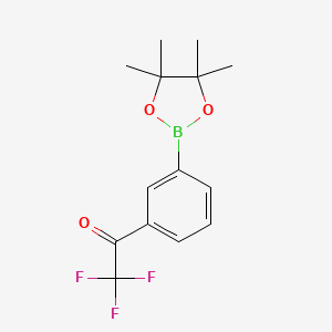 molecular formula C14H16BF3O3 B1398683 2,2,2-Trifluoro-1-(3-(4,4,5,5-tetramethyl-1,3,2-dioxaborolan-2-yl)phenyl)ethanone CAS No. 631909-42-7