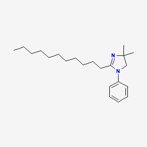 molecular formula C22H36N2 B13986878 2-Imidazoline, 4,4-dimethyl-1-phenyl-2-undecyl- CAS No. 5448-27-1