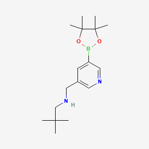 2,2-dimethyl-N-((5-(4,4,5,5-tetramethyl-1,3,2-dioxaborolan-2-yl)pyridin-3-yl)methyl)propan-1-amine