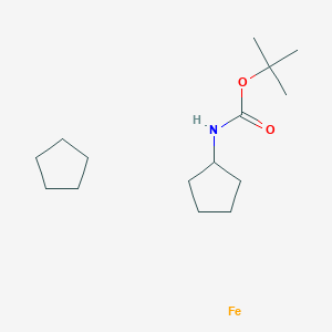 molecular formula C15H29FeNO2 B13986965 tert-butyl N-cyclopentylcarbamate;cyclopentane;iron 