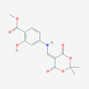 molecular formula C15H15NO7 B13986984 Methyl 4-(((2,2-dimethyl-4,6-dioxo-1,3-dioxan-5-ylidene)methyl)amino)-2-hydroxybenzoate 