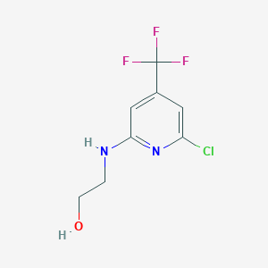 molecular formula C8H8ClF3N2O B1398702 2-(6-Chloro-4-(trifluoromethyl)pyridin-2-ylamino)ethanol CAS No. 1089330-40-4