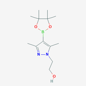 molecular formula C13H23BN2O3 B13987022 2-[3,5-Dimethyl-4-(4,4,5,5-tetramethyl-1,3,2-dioxaborolan-2-yl)pyrazol-1-yl]ethanol 